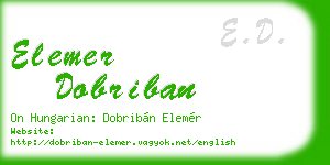 elemer dobriban business card